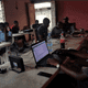 Internet "refugee camp" in Bonako, Cameroon